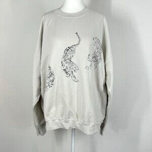 Urban Outfitters Tiger Sweatshirt Project Social T Size L/XL Beige